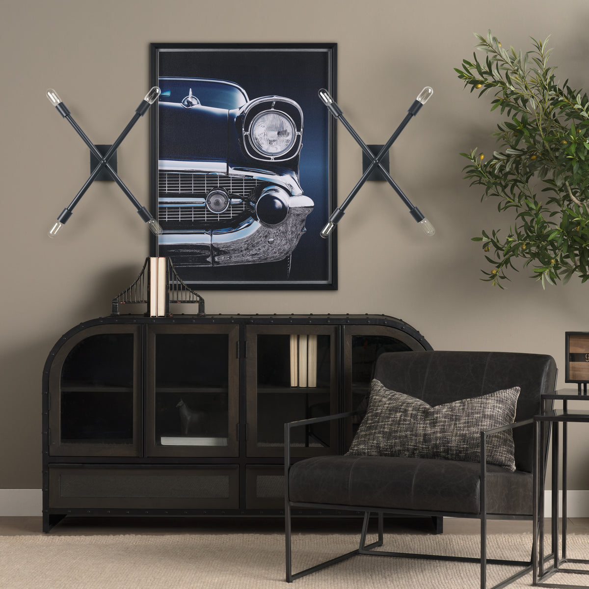 Xendi Black Metal Sputnik Wall Sconce