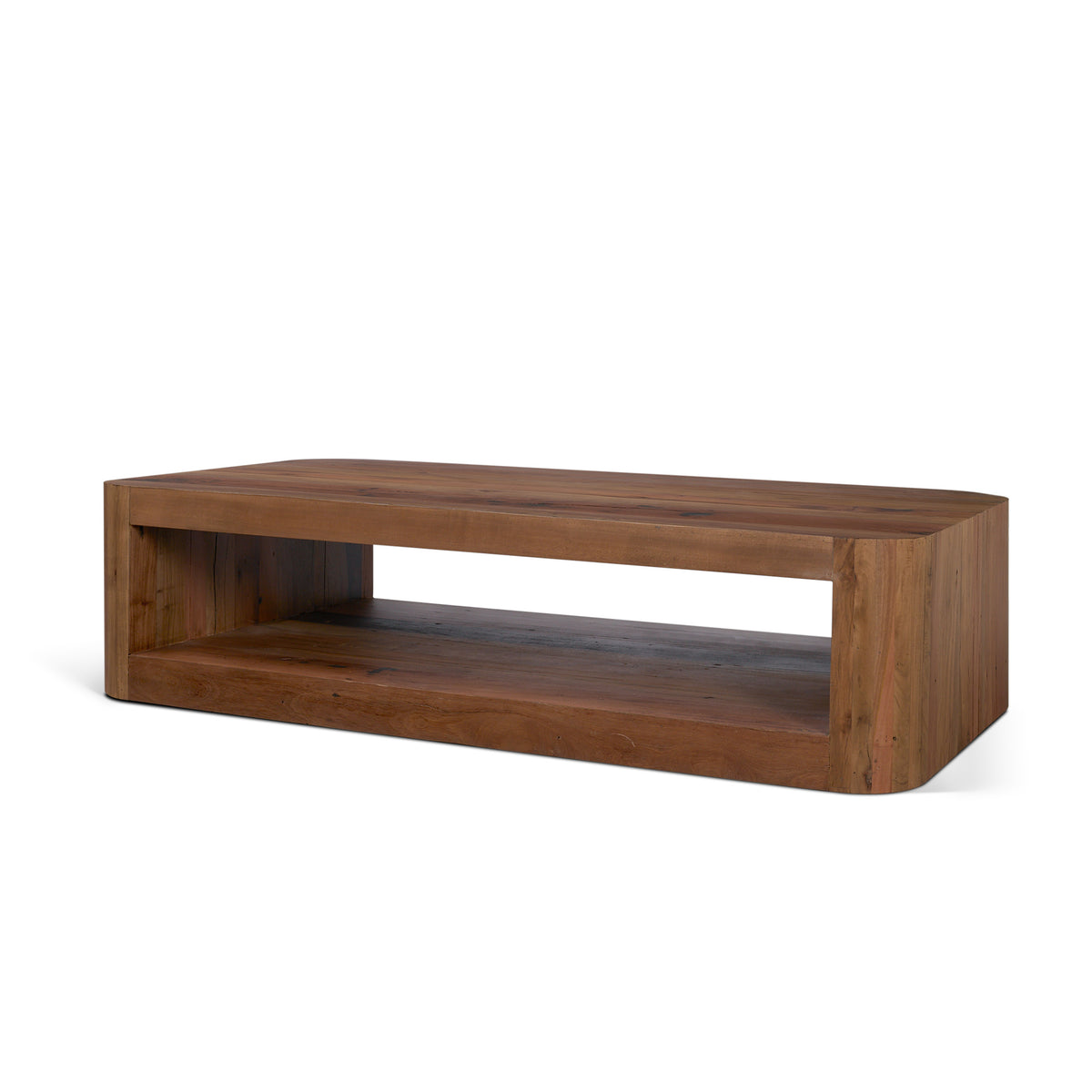 Dunmore Brown Solid Wood Rectangular Open Shelf Coffee Table