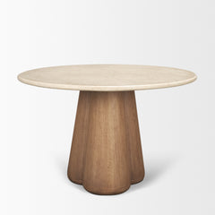 Marilyn Light Brown 48" Round Pedestal Dining Table