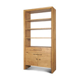 Belford Light Brown 2-Door Open Oak Wood Shelving Unit