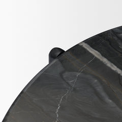 Rumer Black Wood Marble Coffee Table