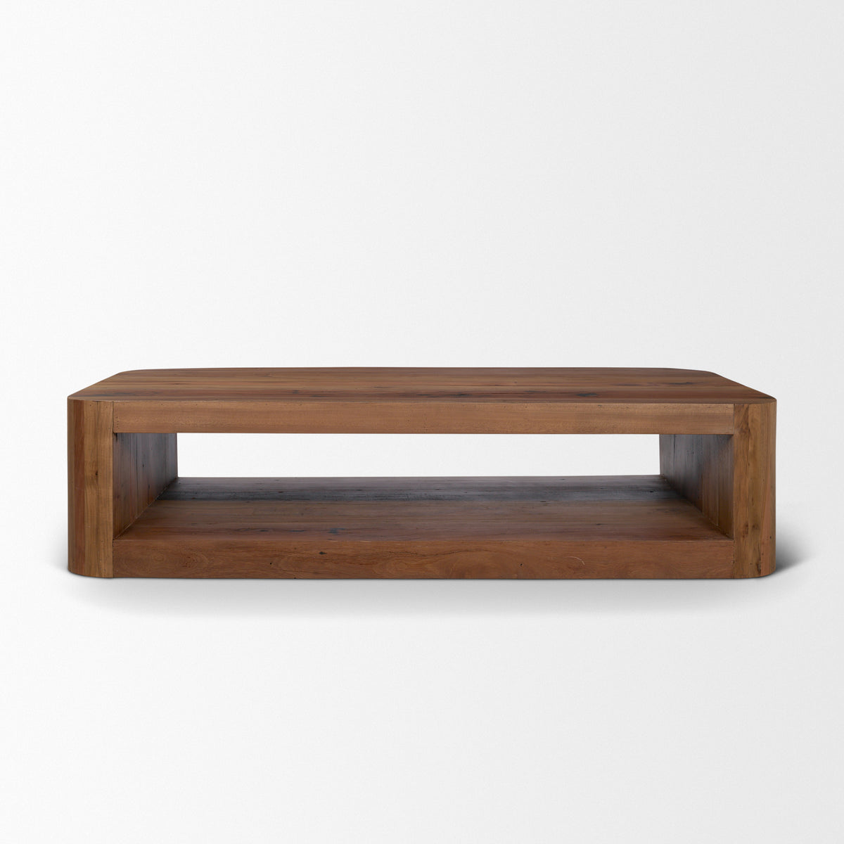 Dunmore Brown Solid Wood Rectangular Open Shelf Coffee Table