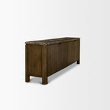 Kendrix Dark Brown/Cappuccino Oak Wood Marble 4 Door Closed Sideboard