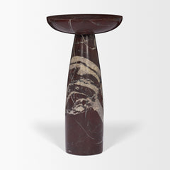 Bellancia Red Rosso Levanto Marble Pedastal Side Table