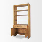 Belford Light Brown 2-Door Open Oak Wood Shelving Unit