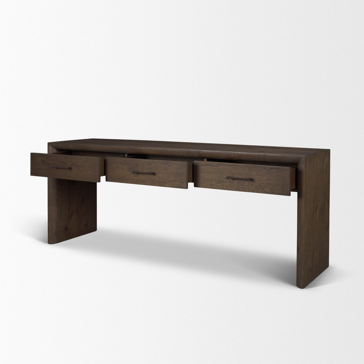 Belford Dark Brown 72" Oak Wood Console Table