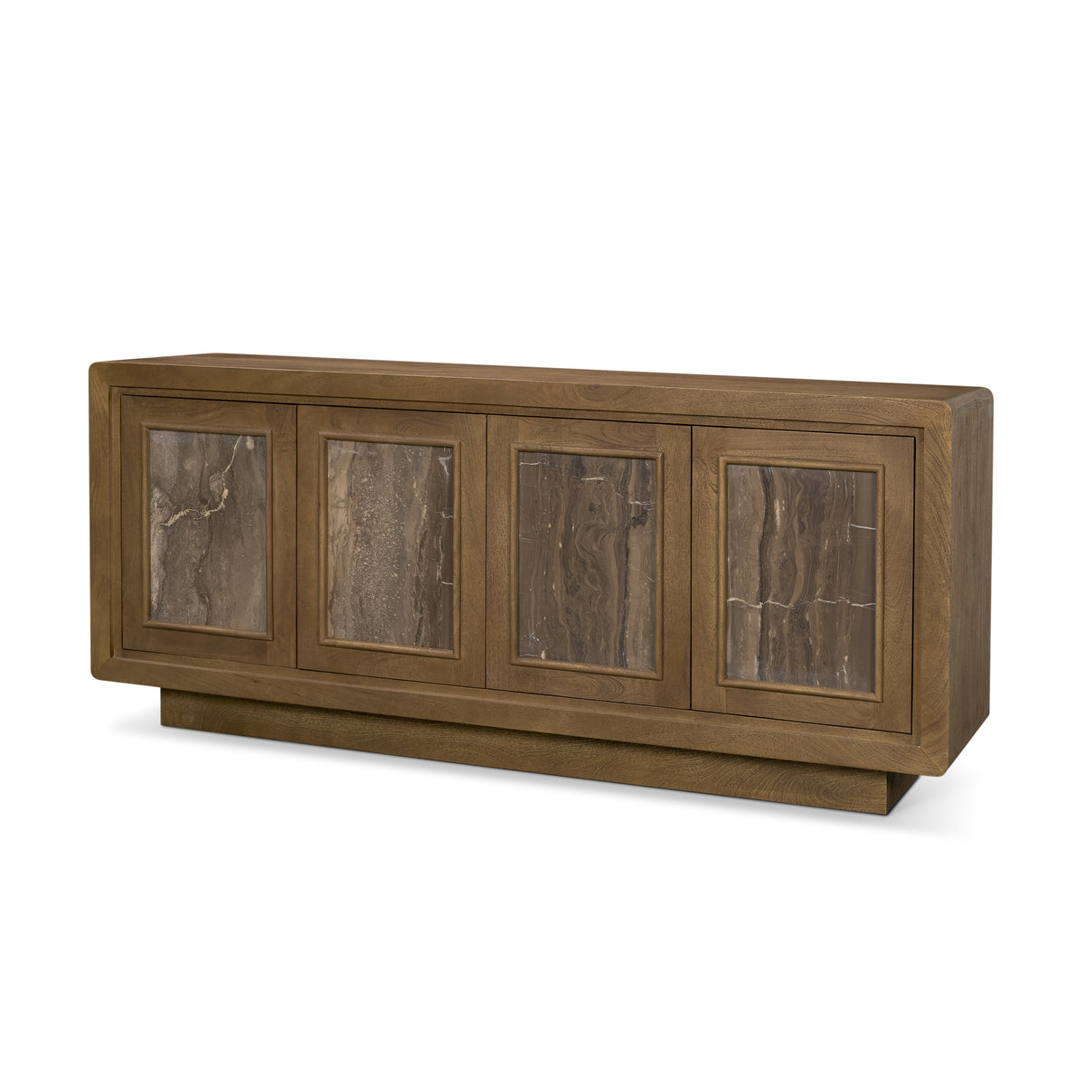 Valterra Dark Brown/Cappuccino Wood Marble 4 Door Sideboard