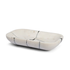 Sintessi White Rectangular Marble Decorative Bowl