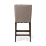 Kensington Beige/Brown Fabric Seat Wood Frame Counter Stool - Ornate Home