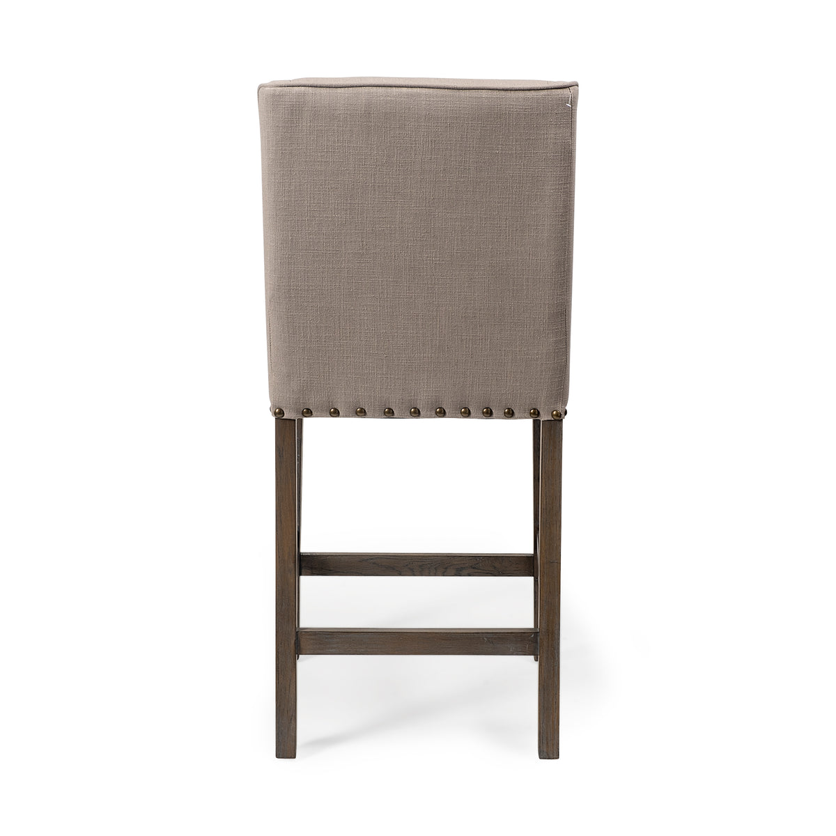 Kensington Beige/Brown Fabric Seat Wood Frame Counter Stool - Ornate Home