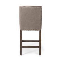 Kensington Beige/Brown Fabric Seat Wood Frame Counter Stool