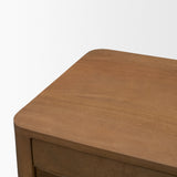 Wexlan Brown Solid Wood with Leather Weave 4 Door Closed Sideboard