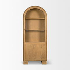 Hawthorne Brown Solid Oak Wood with Glass Curio Cabinet