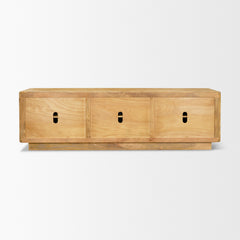 Valterra Light Brown Wood with Travertine 6 Door Media Console