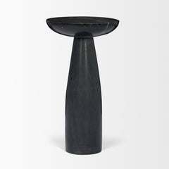 Bellancia Black Nero Marquina Marble Pedestal Side Table