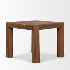 Hewitt Brown Square Smooth Reclaimed Wood Side Table