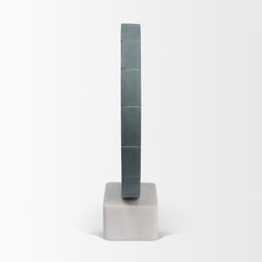 Orin Gray Marble Round Disc Decorative Object