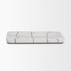 Tratto White Rectangular Marble Decorative Tray