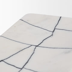 Tratto White Rectangular Marble Decorative Tray