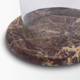 Bordo Red Marble with Glass Hurricane Candle Holder