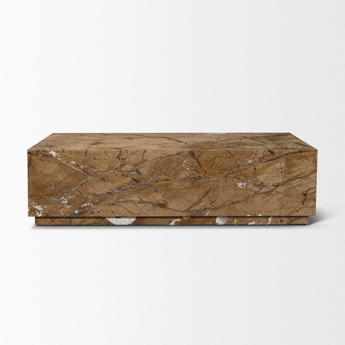 Matteo Rust Solid Rainforest Marble Rectangular Coffee Table