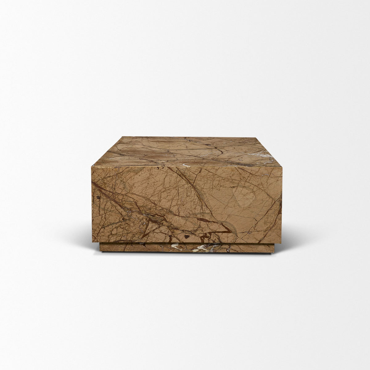 Matteo Rust Solid Rainforest Marble Rectangular Coffee Table