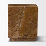 Matteo Rust Solid Rainforest Marble Square Side Table