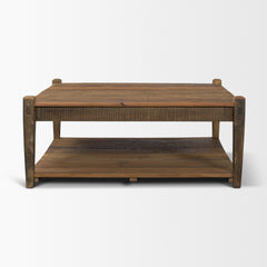 Ashwick Dark Brown Reclaimed Wood Square Coffee Table