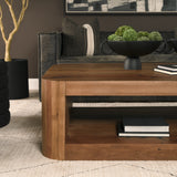 Dunmore Brown Solid Wood Rectangular Open Shelf Coffee Table