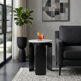 Millersville Gray/Black Marble Top 3-Footed Accent Table