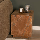Matteo Rust Solid Rainforest Marble Square Side Table