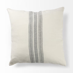 Patrice Cream/Gray 22x22 Pillow Cover with Down Filler (Set of 2)