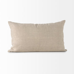 Lacey Beige/White 13x21 Decorative Pillow Cover with Down Filler (Set of 2)