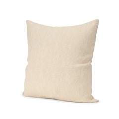 Jenner Cream 22x22 Cotton Linen Blend Square Pillow Cover with Down Filler (Set of 2)