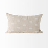 Lacey Beige/White 13x21 Decorative Pillow Cover with Non-Allergen Filler (Set of 2)