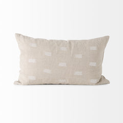 Lacey Beige/White 13x21 Decorative Pillow Cover with Non-Allergen Filler (Set of 2)