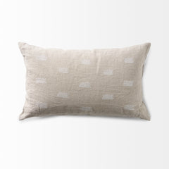 Lacey Beige/White 13x21 Decorative Pillow Cover with Non-Allergen Filler (Set of 2)