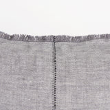 Thais Gray 13x21 Fabric Fringed Pillow Cover with Non-Allergen Filler (Set of 2)
