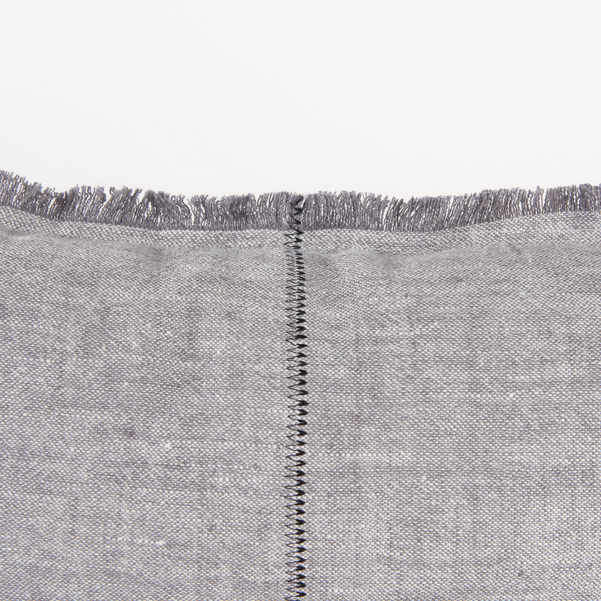 Thais Gray 13x21 Fabric Fringed Pillow Cover with Non-Allergen Filler (Set of 2)