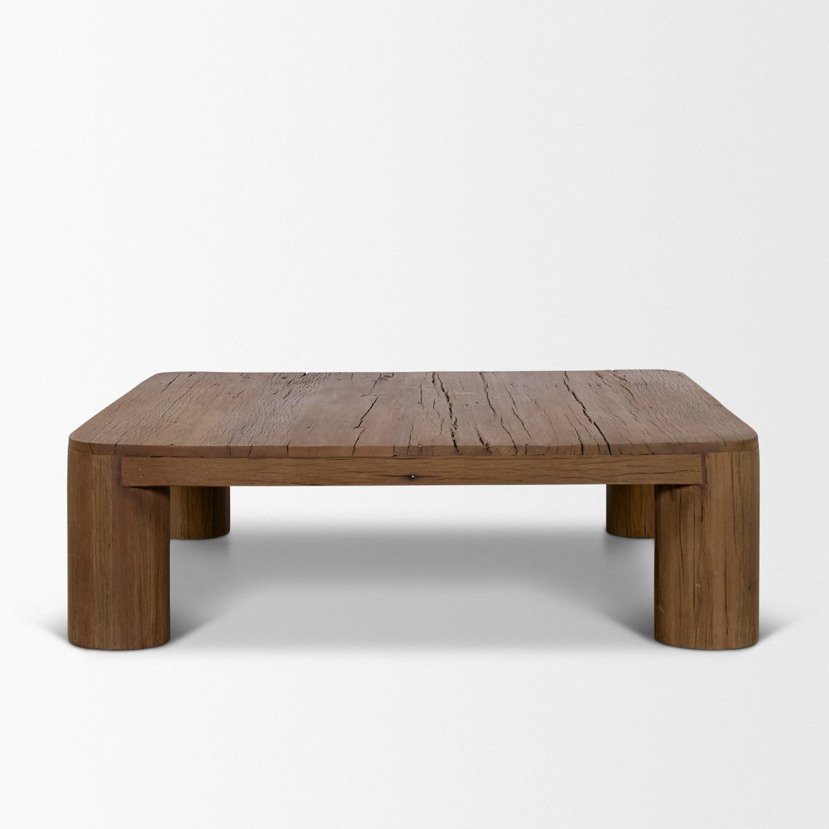 Hewitt Brown Square Smooth Reclaimed Wood Coffee Table