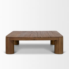 Hewitt Brown Square Smooth Reclaimed Wood Coffee Table