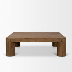 Hewitt Brown Square Smooth Reclaimed Wood Coffee Table