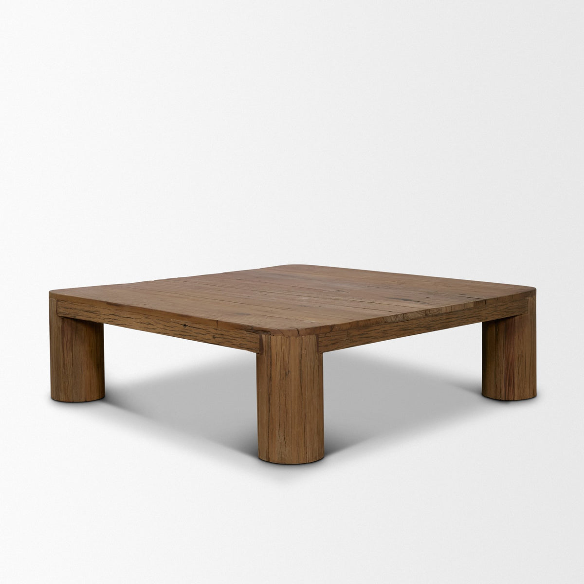 Hewitt Brown Square Smooth Reclaimed Wood Coffee Table