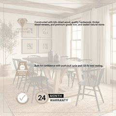Rialto Black-Brown/Light Brown Trestle Dining Table
