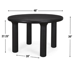 Soma Black 48" Round Dining Table