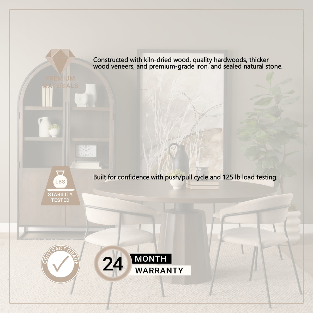 Swanson Dark Brown 60" Round Pedestal Dining Table