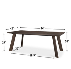 Welborn Dark Brown 84"W Rectangular Dining Table
