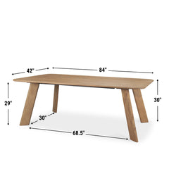 Welborn Light Brown 84"W Rectangular Dining Table