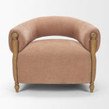 Margaux Sienna Fabric Open Back Barrel Accent Chair