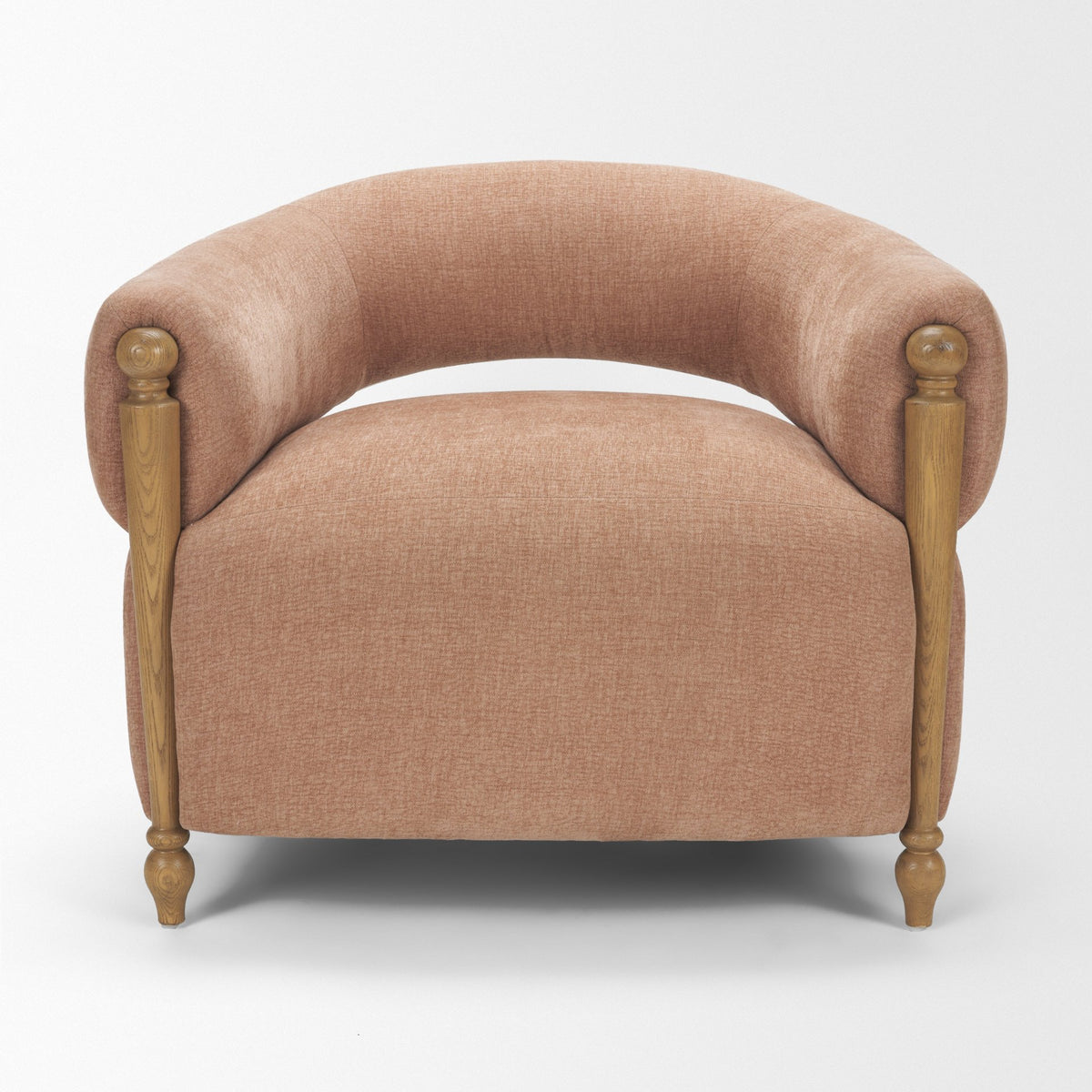 Margaux Sienna Fabric Open Back Barrel Accent Chair